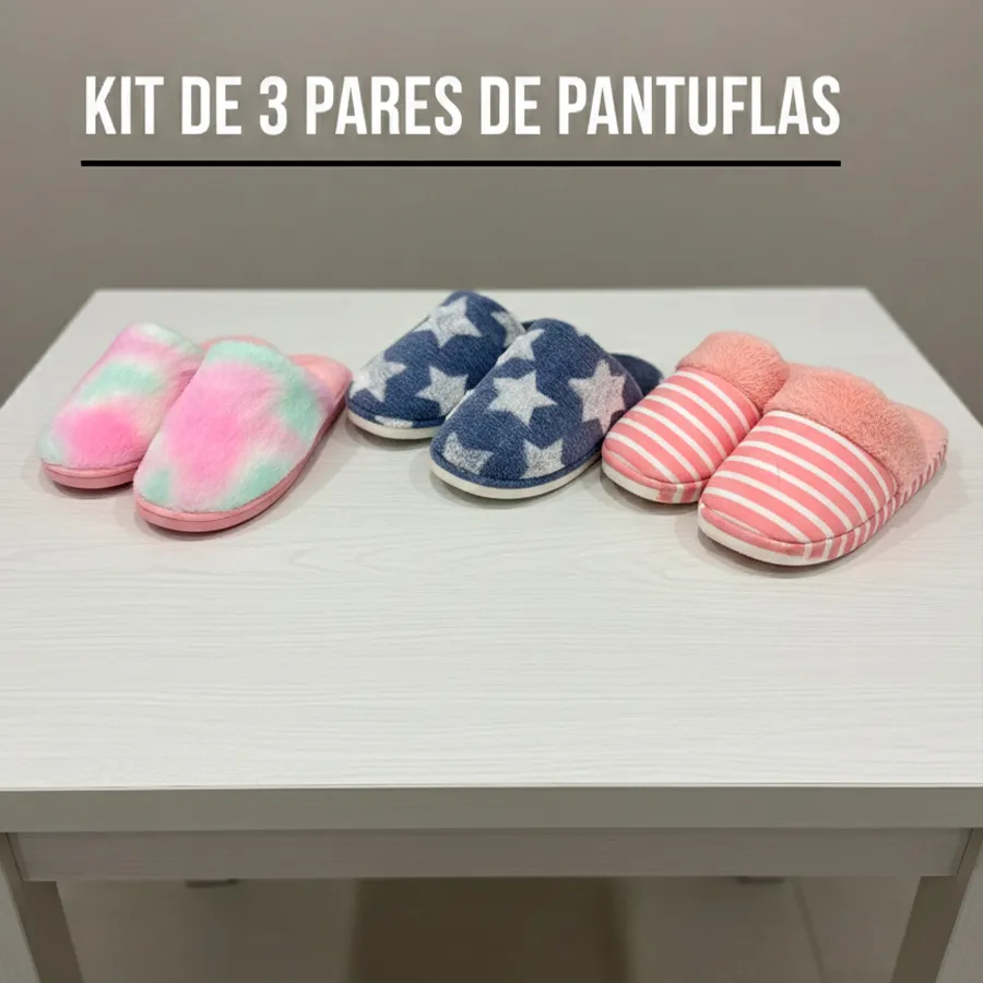 PANTUFLAS-01 KIT DE 3 PANTUFLAS 6719